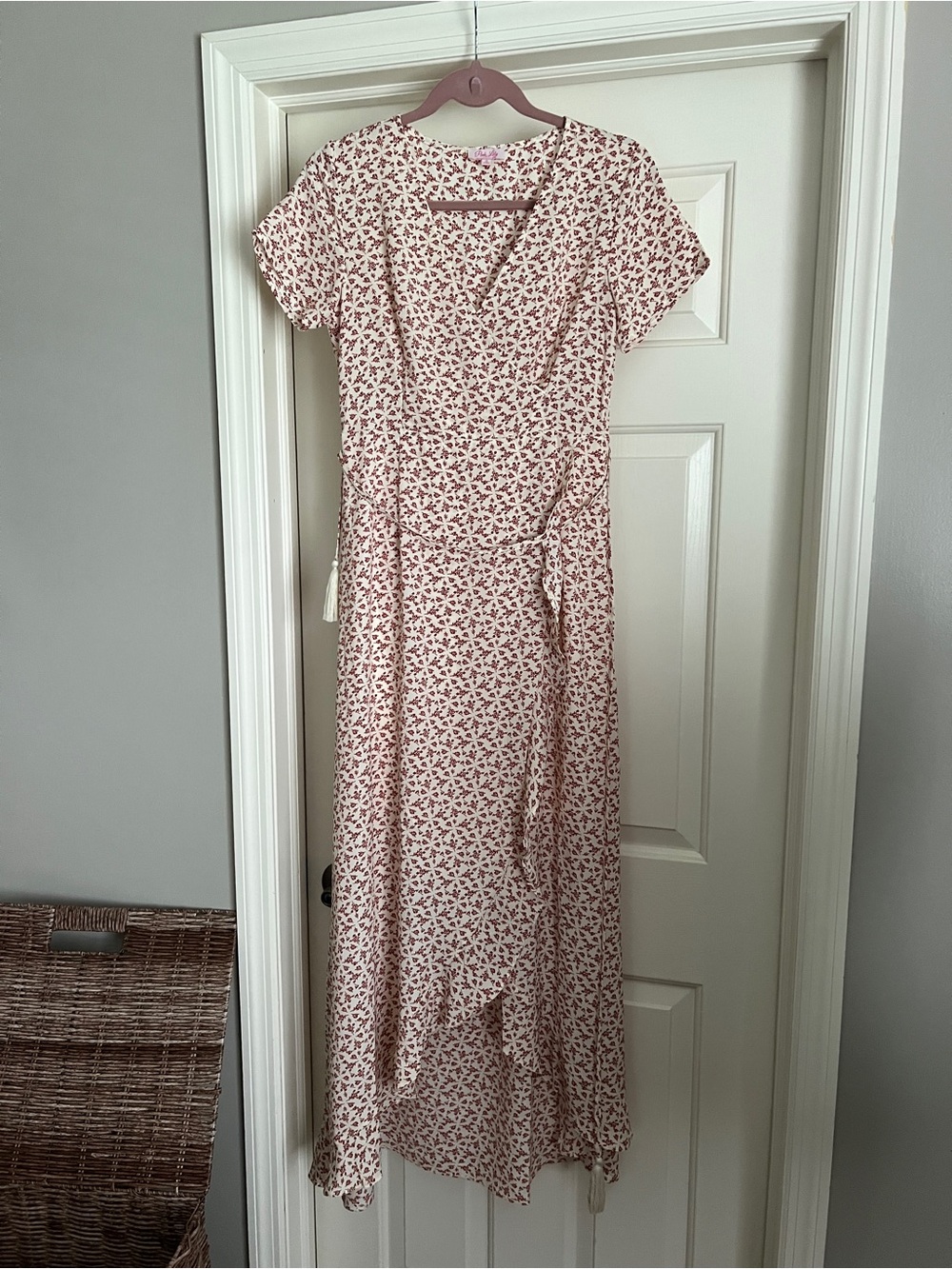 Pink Lily Blush Floral High-Low Wrap Dress